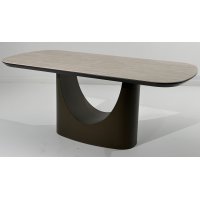 Стол CRESPO 180  TRAVERTINE CA086, керамика / Темное золото, ®DISAUR