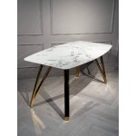 Стол обеденный Соар-2 F-1690,160х90х76 см, серо-золотая керамика/золото