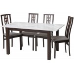 Стол TME-6931 MBH SWEDEN белый мрамор / BB темный орех  M-City