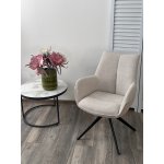 Стул ПОНТУС (PONTUS) 360 град, цвет БЕЖЕВЫЙ (KN01-05/ BZ1046-11), ткань/ ЧЕРНЫЙ каркас, ®DISAUR