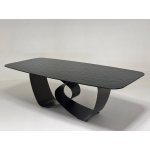 Стол TOVE 240 GREY, стекло BUBBLE  / Шоколадное золото каркас ®DISAUR