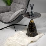 Кофейный столик Secret диам.40см x 54см, чёрный мрамор, металл, керамика