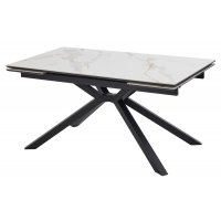 Стол ТАНГО 160 CALACATTA GOLD , керамика / Черный каркас, М-City
