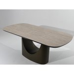 Стол CRESPO 180  TRAVERTINE CA086, керамика / Темное золото, ®DISAUR