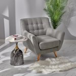 Кофейный столик Stupa диам.40см x 54см, серый мрамор, металл, керамика