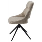 Стул АНДЕРС (ANDERS) 360 град, цвет БЕЖЕВЫЙ EYELASH -120 фактурный шенилл / ЧЕРНЫЙ каркас, ®DISAUR