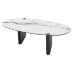 Стол кофейный ARN FENDI WHITE керамика на стекле/массив/ МДФ, облицованный дубовым шпоном ®DISAUR