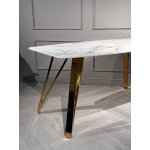 Стол обеденный Соар-2 F-1690,160х90х76 см, серо-золотая керамика/золото