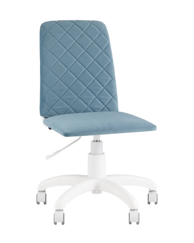 Кресло офисное Кристенсен велюр пыльно-синий пластик белый Кресло офисное Кристенсен велюр пыльно-синий пластик белый