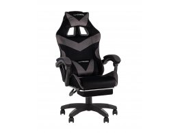 Кресло спортивное TopChairs MG-7019 велюр черно-серый Кресло спортивное TopChairs MG-7019 велюр черно-серый