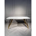 Стол обеденный Соар-2 F-1690,160х90х76 см, серо-золотая керамика/золото