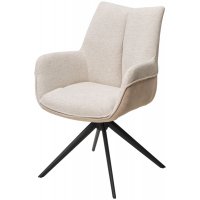 Стул ПОНТУС (PONTUS) 360 град, цвет БЕЖЕВЫЙ (KN01-05/ BZ1046-11), ткань/ ЧЕРНЫЙ каркас, ®DISAUR
