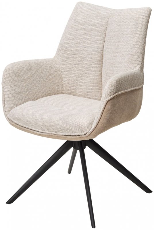 Стул ПОНТУС (PONTUS) 360 град, цвет БЕЖЕВЫЙ (KN01-05/ BZ1046-11), ткань/ ЧЕРНЫЙ каркас, ®DISAUR