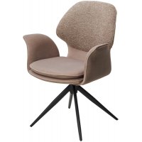 Стул LENNE 360 град. поворот., латте  MILAN-430, ткань/ MOHAIR-440, ткань/ Черный, ®DISAUR