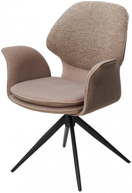 Стул LENNE 360 град. поворот., латте  MILAN-430, ткань/ MOHAIR-440, ткань/ Черный, ®DISAUR