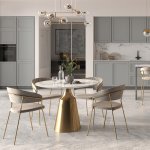 Комплект из 4-х стульев Turin латте, золотые ножки