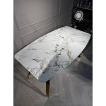 Стол обеденный Соар-2 F-1690,160х90х76 см, серо-золотая керамика/золото