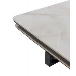 Стол ШЕРЛ  200 CRYSTAL ONIX BIANCO, керамика / Черный каркас М-City