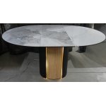 Стол БАТИСТ 115 с подстветкой PANDORA LIGHT, керамика / ДУБ АМЕРИКАНСКИЙ, ЧЕРНЫЙ каркас М-City