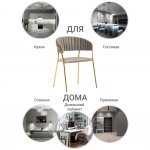 Комплект из 2-х стульев Turin латте, золотые ножки