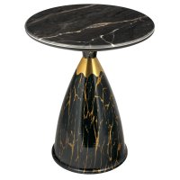 Кофейный столик Secret диам.40см x 54см, чёрный мрамор, металл, керамика