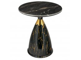 Кофейный столик Secret диам.40см x 54см, чёрный мрамор, металл, керамика