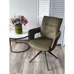 Стул KINNET 360 град. поворот.  MOHAIR-353 / CASTEL-39 Зеленый,ткань/ Тем.-серый каркас, ®DISAUR