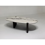 Стол кофейный ARN FENDI WHITE керамика на стекле/массив/ МДФ, облицованный дубовым шпоном ®DISAUR