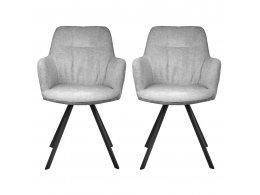 Комплект из 2-х стульев Grant серый шенилл на поворотном механизме