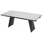 Стол ШЕРЛ  200 CRYSTAL ONIX BIANCO, керамика / Черный каркас М-City