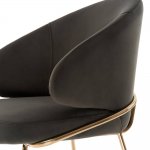 Стул-полукресло Emil графит с золотыми ножками
