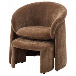 Кресло+оттоманка HUG AT5139-13 Коричневый, ткань/каркас металл в обивке AT5139-13 ®DISAUR