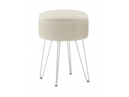 Пуф Астор бежевый серебряные ножки