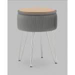 Пуф Астор серебристый серебряные ножки