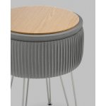 Пуф Астор серебристый серебряные ножки