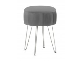 Пуф Астор серебристый серебряные ножки