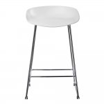 Стул полубарный Neo белый с хромированными ножками