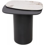 Стол кофейный ARVID PANDORA  керамика на стекле/ окрашенный МДФ / темно-серый МДФ каркас ®DISAUR