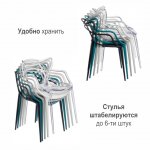 Комплект из 4-х стульев Masters прозрачный оранжевый Комплект из 4-х стульев Masters прозрачный оранжевый