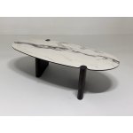 Стол кофейный ARN FENDI WHITE керамика на стекле/массив/ МДФ, облицованный дубовым шпоном ®DISAUR