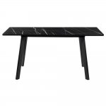 Стол Dublin раскладной 120-160х80х75 чёрный мрамор с чёрными ножками