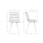 Стул обеденный DOBRIN ALEX SQUARE, белые ножки, синяя ткань (UF860-14B)