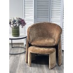 Кресло+оттоманка HUG AT5139-13 Коричневый, ткань/каркас металл в обивке AT5139-13 ®DISAUR