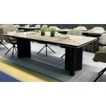 Стол АДАЖИО 240 (320) см PANDORA, керамика / Черный каркас М-City