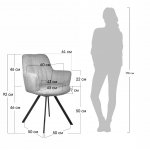 Комплект из 2-х стульев Grant латте шенилл на поворотном механизме