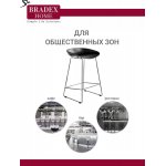 Стул полубарный Neo чёрный с хромированными ножками
