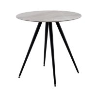 Стол Ники круглый столешница керамика Italian light grey 800