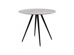 Стол Ники круглый столешница керамика Italian light grey 900