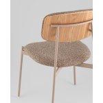 Стул Doe без подлокотников коричневый бежевые ножки