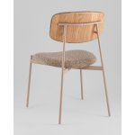 Стул Doe без подлокотников коричневый бежевые ножки